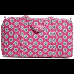 Large pink flower Vera Bradley duffle bag